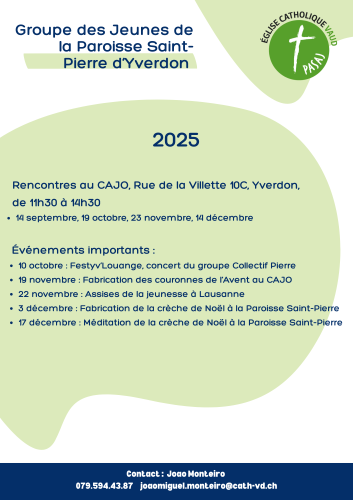 Flyer Groupe des jeunes à Yverdon